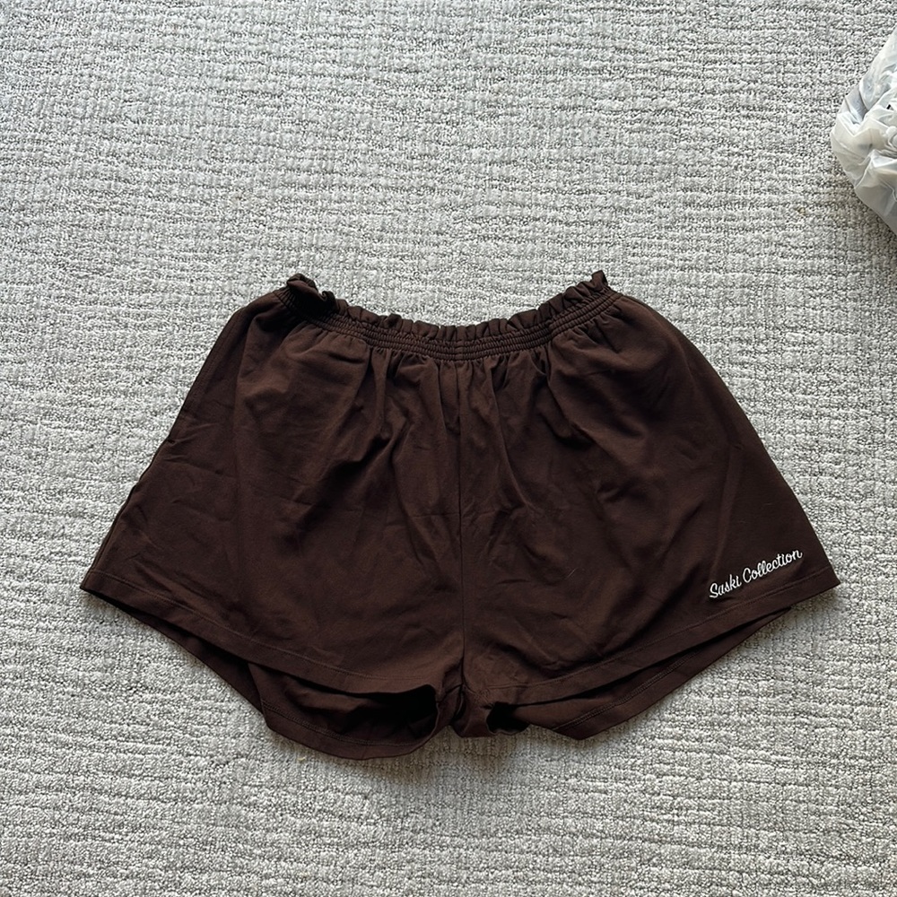 Saski chocolate oversized lounge shorts small